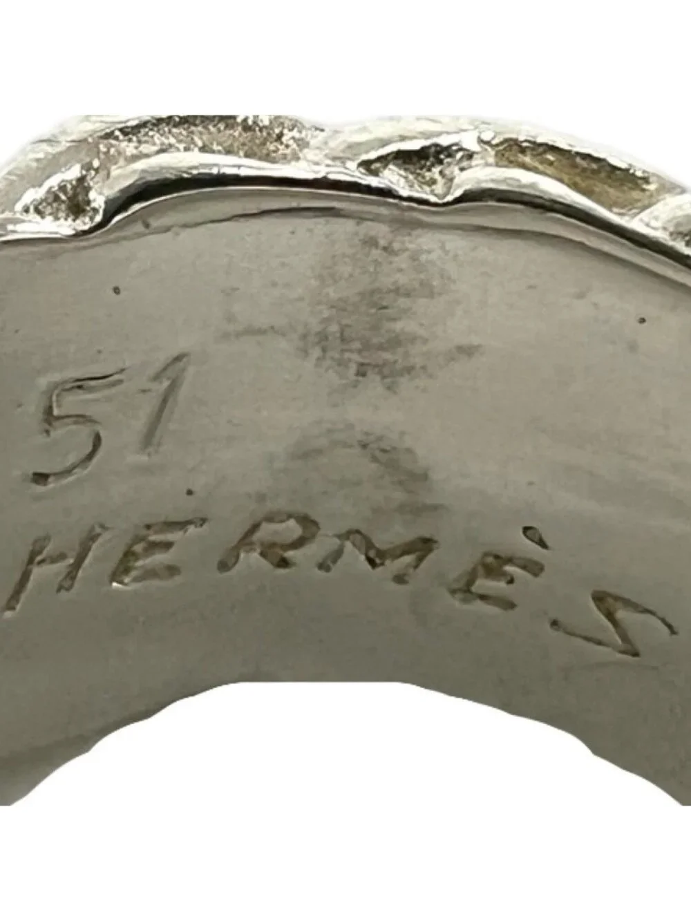 Hermes Vintage Diane Belt Ring 925 Sterling Silver